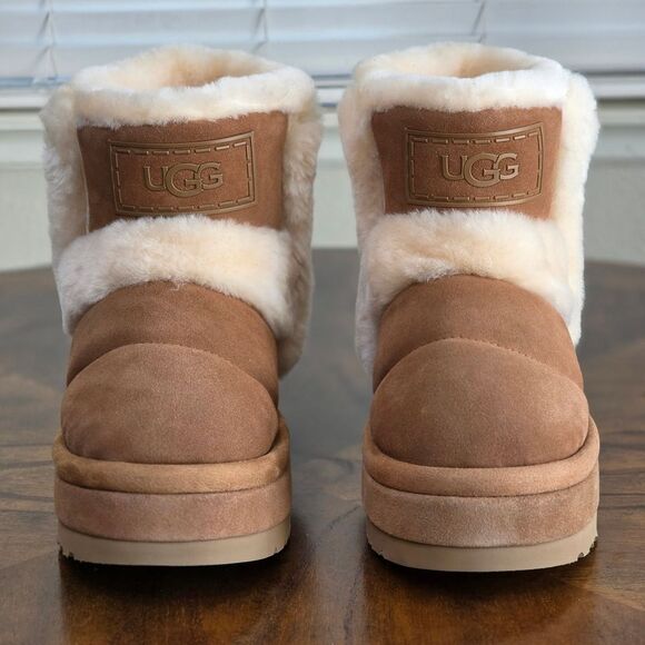 UGG Classic Chillapeak Chestnut Women's Boots Size 9 Suede Lamb Fur 1144046 New - Picture 3 of 14